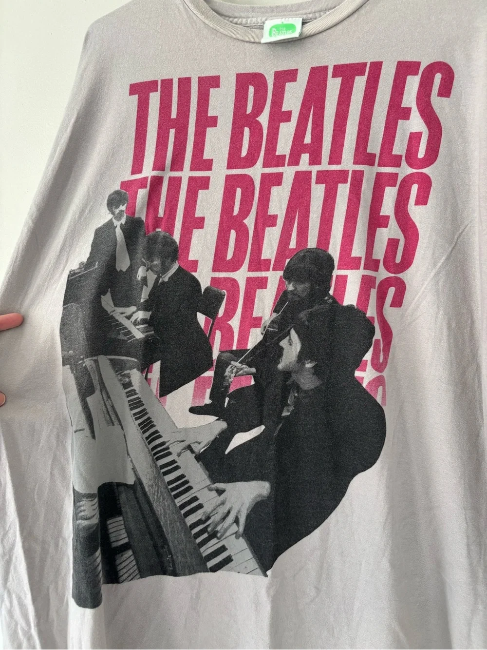 Vintage 2005 The Beatles Grey Cotton Graphic Short Sleeve Band Retro Tee - 2XT
